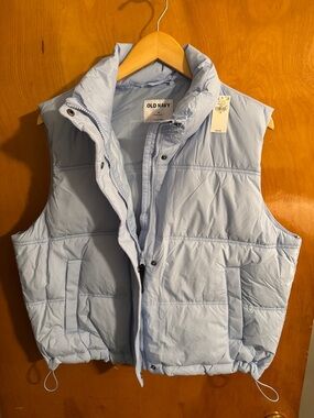 Puffer Puffer Vest Womens Medium Light Blue Old Navy